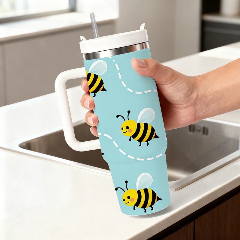 Playful Cartoon Bee And White  - Sublimation Mug White recension och pris