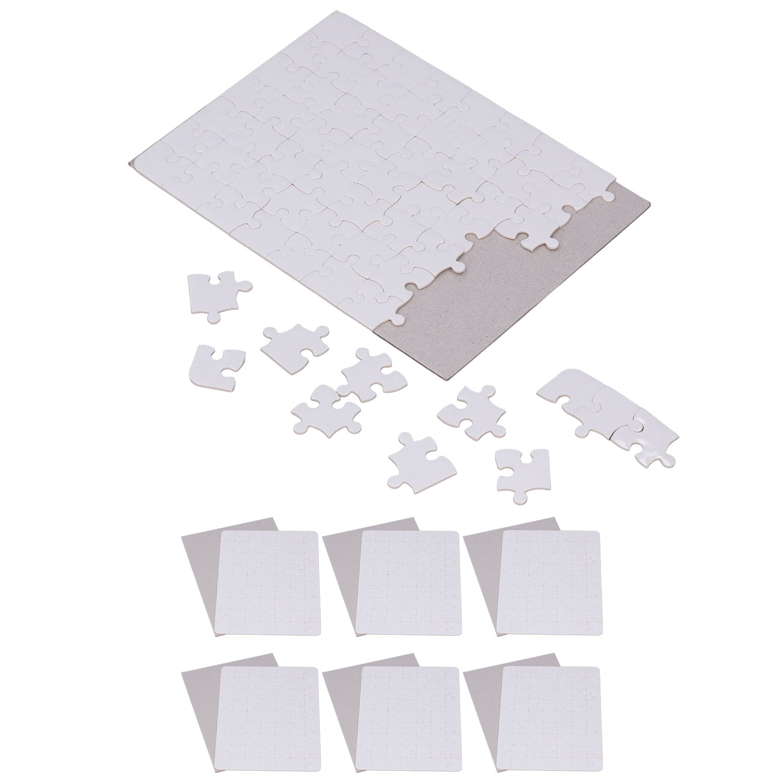 6 Set Blank Puzzles 13x18cm Wh - Puzzle Blank White recension och pris