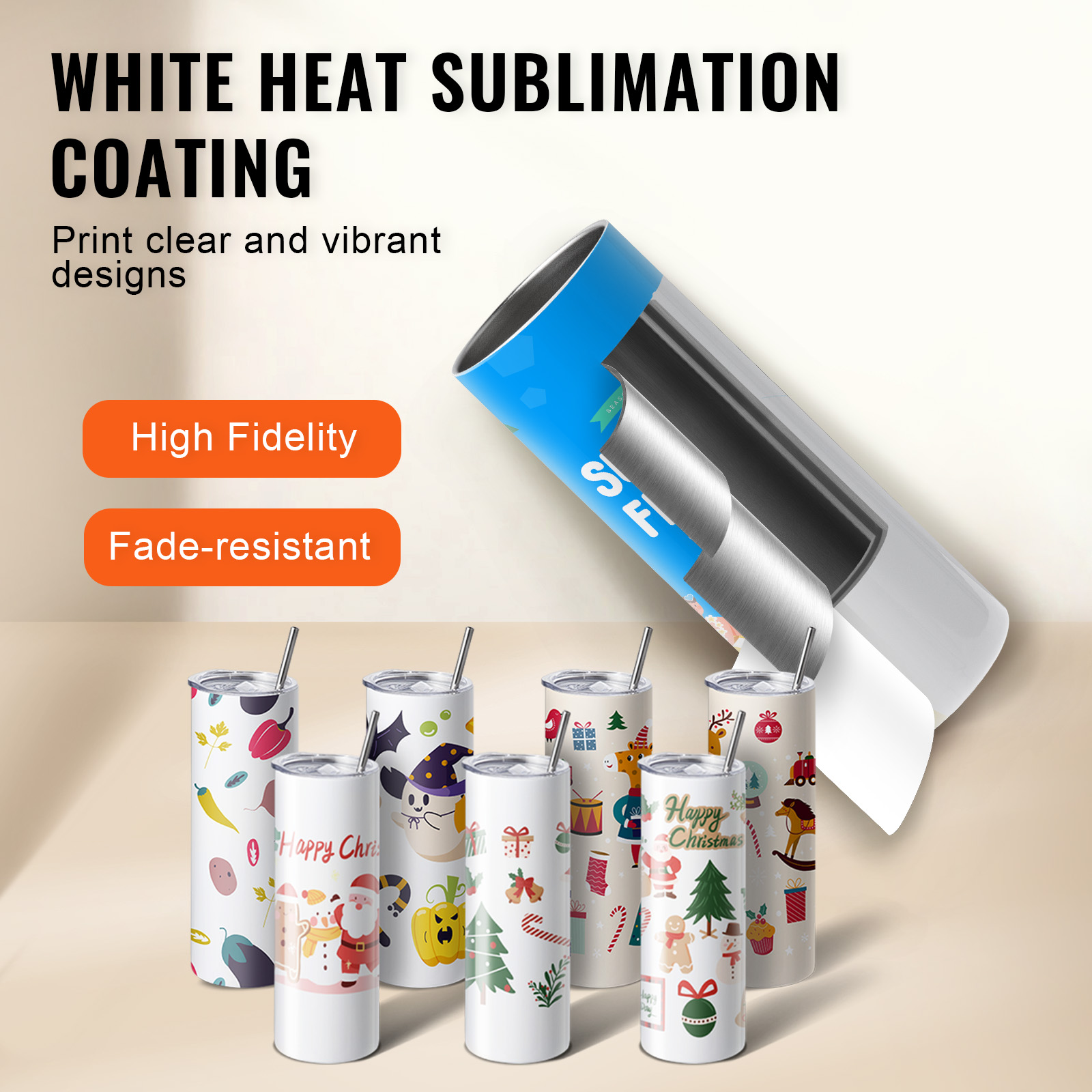 SucceBuy 8/12/14/16/24/50PC St - Sublimation Mug White recension och pris